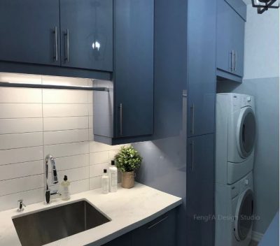 Laundry Room with Sink and Under Cabinet Potlight