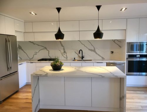 Contemporary Kitchen with Clean Push Open High Gloss Doors