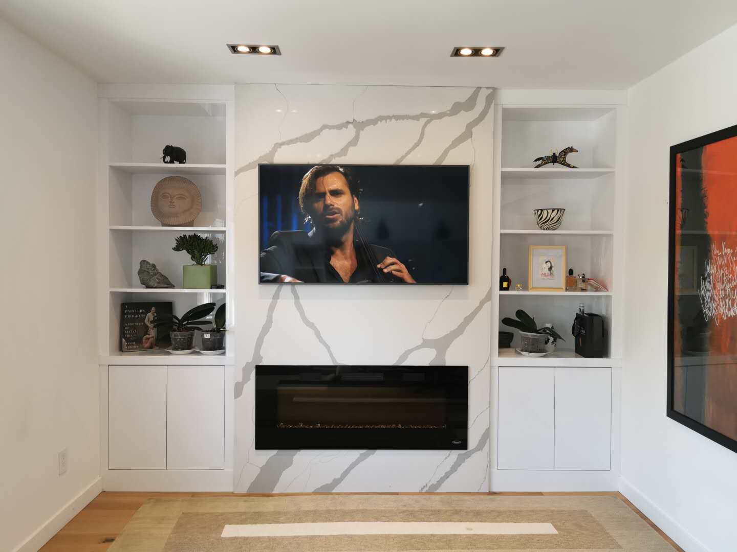 wall unit in high gloss white