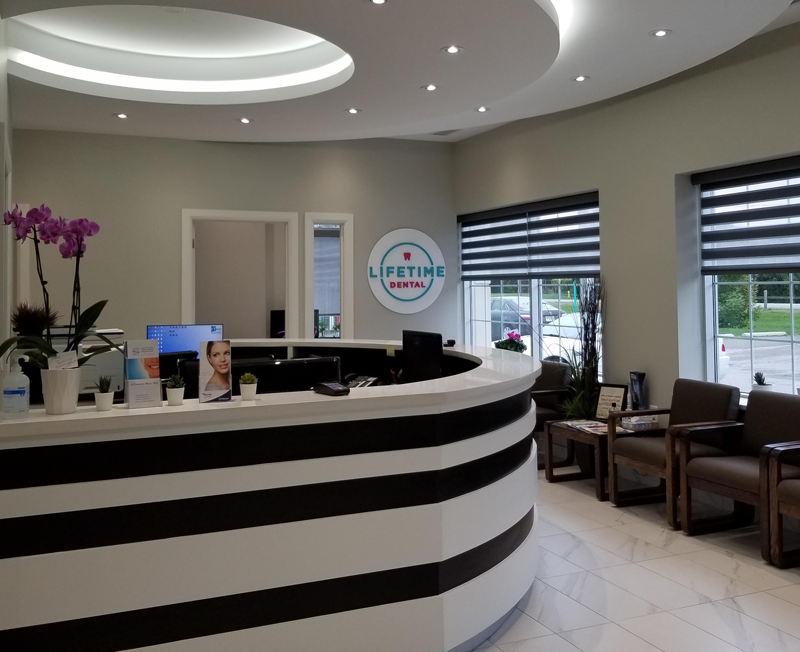 Reception Counter - Black and White Color Match