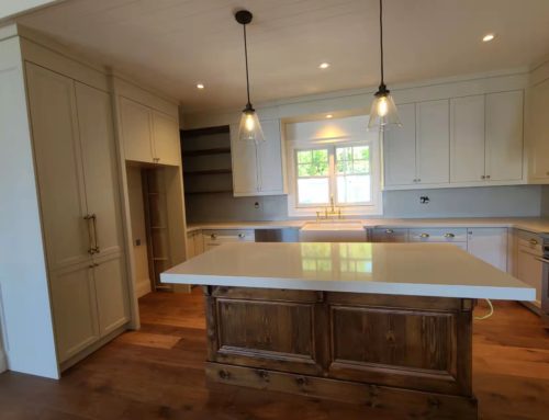 Modern or Transitional Customized painted MDF and pine kitchen